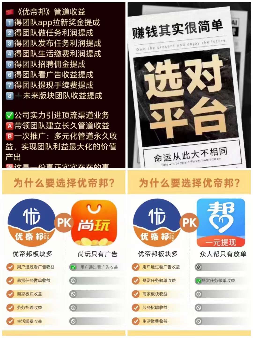 优帝邦APP网赚平台财富模型介绍，引流财富新浪潮！
