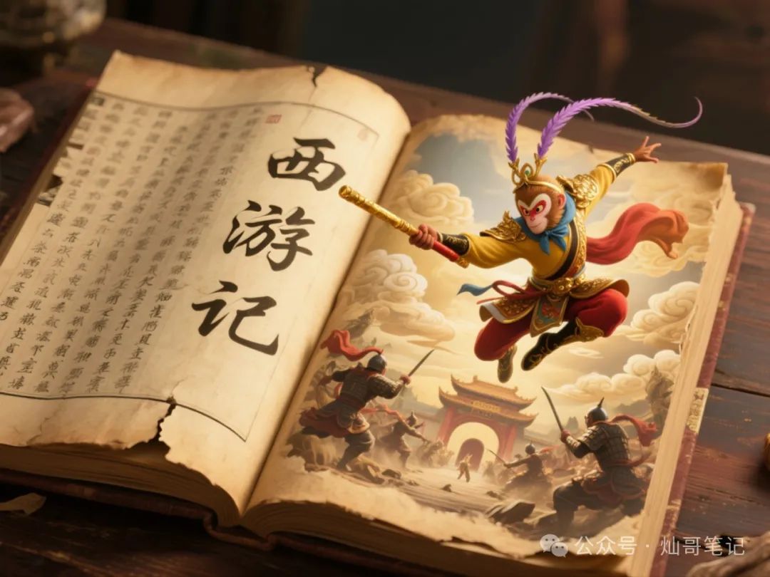 爆款AI绘画提示词分享：四大名著裸眼3D效果