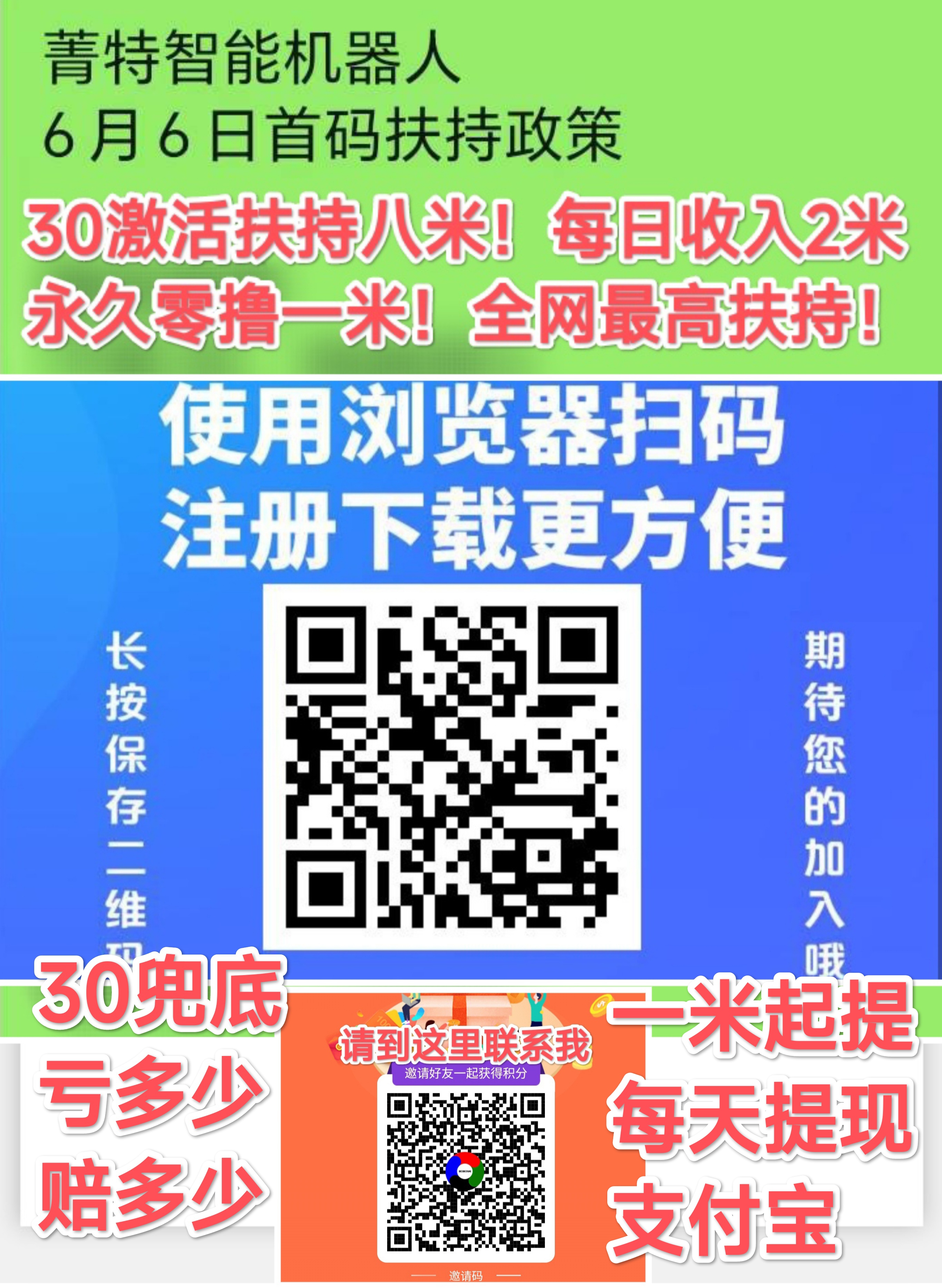 30开通，30兜底，亏多少赔多少！开通扶持八米，前20名速来！