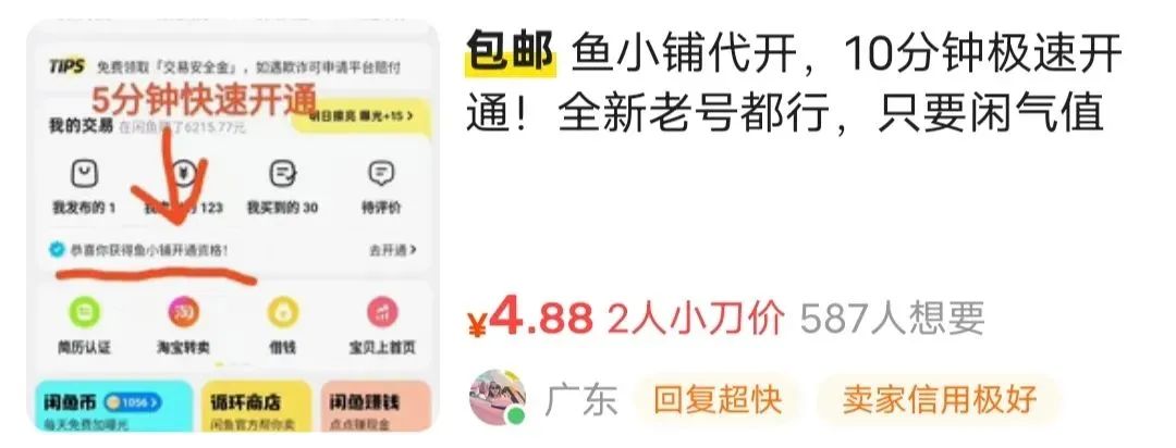 闲鱼信息差副业：鱼小铺代开教程卖 5 元，新手 30 分钟上架日赚 500 元（附实操流程）